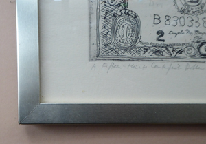 Scottish Art for Sale. George Wyllie Dollar Bill Etching 1980s