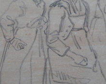 Load image into Gallery viewer, 19th Century Pencil Drawing by Wolfgang Adam TOEPFFER (1766 - 1847) Switzerland. Sheet of Figure Studies
