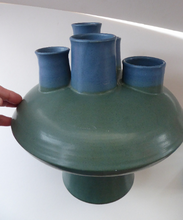 Load image into Gallery viewer, Brutalist Art Pottery Sculptural Flying Saucer Vase
