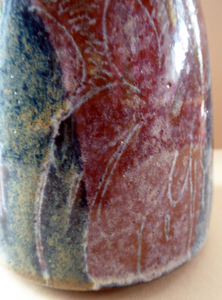 British STUDIO POTTERY. Large Mug with Abstract Floral Motifs. Crich Pottery (Diana Worthy)