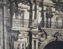 Load image into Gallery viewer, Sidney Tushingham (1884-1968). Pencil Signed Drypoint Etching.  Plaza del Corrillo, Salamanca in Spain. Framed and in excellent condition
