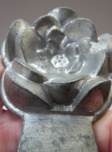 Antique Set of SIX Aluminium Chocolate Moulds. Very Substantial Items in the Form of Lotus Flowers