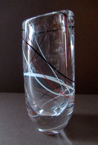 Vicke Lindstrand for Kosta Glass 1950s Vase Signed