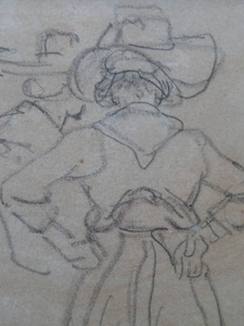 19th Century Pencil Drawing by Wolfgang Adam TOEPFFER (1766 - 1847) Switzerland. Sheet of Figure Studies