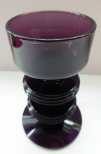 Load image into Gallery viewer, Stylish 1970s SHERINGHAM WEDGWOOD GLASS Purple Candlestick by Stennett-Wilson. 5 inches High

