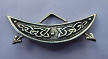 Load image into Gallery viewer, SCOTTISH SILVER. Rarer 1950s Scottish PICTISH Design: Crescent and Rod Brooch. Iain MacCormick Iona (after Alexander Ritchie original)
