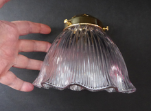 Load image into Gallery viewer, ANTIQUE Edwardian HOLOPHANE Ribbed Glass Lamp Shade
