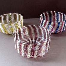 Load image into Gallery viewer, Salviati Murano Glass Latticino Zanfirico Glass Finger Bowl
