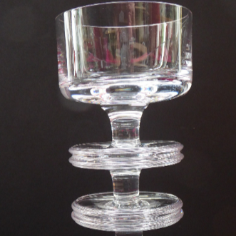 1970s SHERINGHAM WEDGWOOD GLASS Clear Candlestick by Stennett-Wilson. 5 inches High