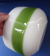Load image into Gallery viewer, DANISH Holmegaard Glass Palet Bowl with Green Stripe. Designed by MICHAEL BANG. 1970
