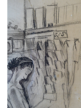 Load image into Gallery viewer, 1930s American Drawing of Ladies Shopping in Woolworths - Katherine Langhorne Adams
