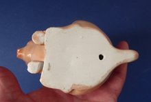 Load image into Gallery viewer, 1910s Novelty Inkwell &amp; Stamp Wetter. Strange Pink Pig Model. Antique GERMAN PORCELAIN
