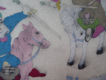 Load image into Gallery viewer, 1930s Elyse Lord Coloured Drypoint Etching. Chinese Warriors on Horseback
