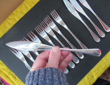 Load image into Gallery viewer, 1960s Robert Welch Alveston Silver Plate Forks
