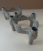 Load image into Gallery viewer, PAIR of Vintage 1970s VARIOMASTER QUIST Stackable German Nickel Plated Candle Holders
