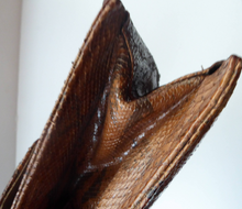 Load image into Gallery viewer, Fine Vintage Snakeskin Shoulder Bag. With long strap &amp; interesting flap closure. Clean with no Damages
