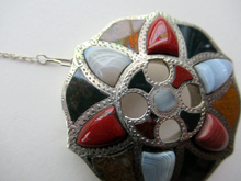 Load image into Gallery viewer, SCOTTISH VICTORIAN SILVER &amp; Agate Hardstone Brooch
