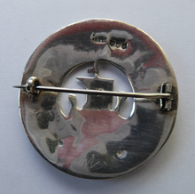 Load image into Gallery viewer, Fine Vintage 1936 Edinburgh Hallmarked Celtic Brooch with Viking Ship. James Ness &amp; Son
