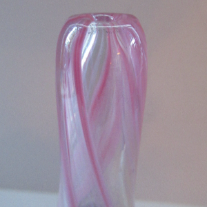 Vintage Mdina Glass ONION Shape Glass Vase Pink Colour 