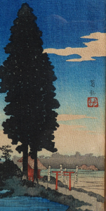 1930s SHIN HANGA Japanese Print. Water God at Katsushik by Hiroaki Takahashi (1871-1945)