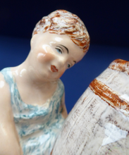 Load image into Gallery viewer, Antique WEDGWOOD &amp; Co., LTD Figurine. Two Children Carrying a Barrel. Unicorn Mark
