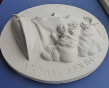 Load image into Gallery viewer, SCOTTISH ART. Rare MASSIVE Plaster Roundel by Alexander STODDART (b. 1959). Portrait of the architect, Alexander Greek Thomson
