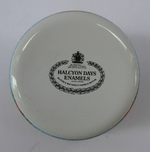 Vintage Halcyon Days Enamels Christmas Box 1997. Victorians Shopping in a Christmas Arcade. Excellent Condition