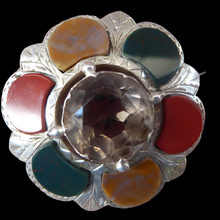 Load image into Gallery viewer, SCOTTISH SILVER: Victorian Agate &amp; Old Silver Brooch with Large Central Citrine Stone
