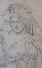 Load image into Gallery viewer, Victorian Pencil Life Study Drapery Study by Sir Bernard Partridge
