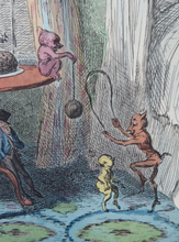 Load image into Gallery viewer, Original GEORGIAN Satirical Print by George Cruikshank (1782 - 1878). Hand-coloured etching entitled Indigestion and dated 1825
