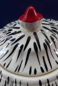 Very Rare Zebra Stripe Sadler Three Piece Teaset. Large Teapot, Rare Lidded Sugar Bowl, and Milk Jug