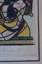 Load image into Gallery viewer, 1805 Antique Coloured Engraving of Stained Glass William Fowler St Mary&#39;s Shrewsbury
