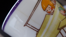 Load image into Gallery viewer, Rare 1930s SHELLEY POTTERY Mabel Lucie Attwell Boo-Boos Matched Trio: Cup, Saucer &amp; Side Plate. Aeroplane Design
