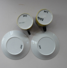 Load image into Gallery viewer, SCOTTISH POTTERY. Sweet Little 1930s BOUGH Pottery Pair of Cups and Saucers
