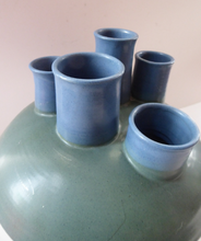Load image into Gallery viewer, Brutalist Art Pottery Sculptural Flying Saucer Vase
