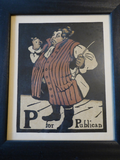 Listed Artist. WILLIAM NICHOLSON (1872 - 1949). 1898 FRAMED Original Lithograph. P is for Publican