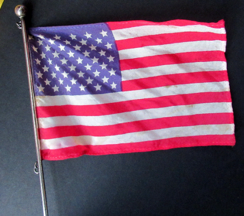 Vintage Leonore Doskow Hand Made Silver Flag Pole for a Desk