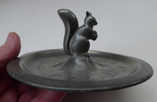 Load image into Gallery viewer, 1930s JUST ANDERSEN Danish Pewter Dish with Finely Modelled Squirrel Centrepiece
