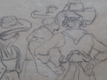 Load image into Gallery viewer, 19th Century Pencil Drawing by Wolfgang Adam TOEPFFER (1766 - 1847) Switzerland. Sheet of Figure Studies
