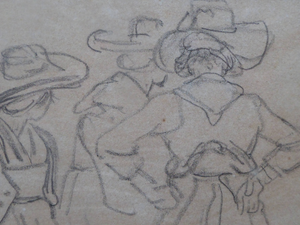 19th Century Pencil Drawing by Wolfgang Adam TOEPFFER (1766 - 1847) Switzerland. Sheet of Figure Studies