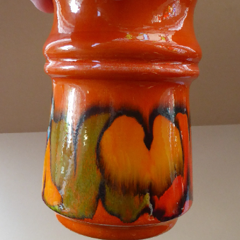 1970s Orange Poole Delphis Vase