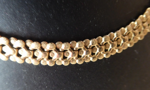 Solid 9ct Gold Decorative Textured Link  Nceklace. 19 grams weight
