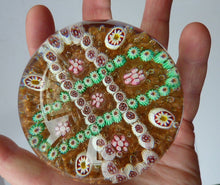 Load image into Gallery viewer, Vintage Murano Millefiori and Gold Aventurine Ground. 
