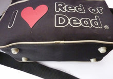 Load image into Gallery viewer, Vintage DESIGNER 1980s I love Red or Dead Cross Body or Messenger Bag with Zip Closure and Front Open Pocket Section
