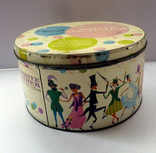 Load image into Gallery viewer, Large STORAGE BOX. Early 1960s Sweetie Tin for Pascall&#39;s White Heather Chocolates and Toffees. Fabulous Vintage Design

