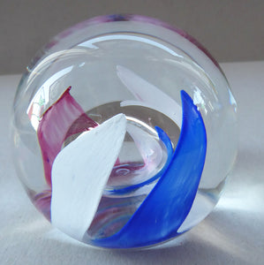 LARGE Vintage Limited Edition SCOTTISH Caithness Glass Paperweight: Fanfare by Alistair Macintosh, 1989