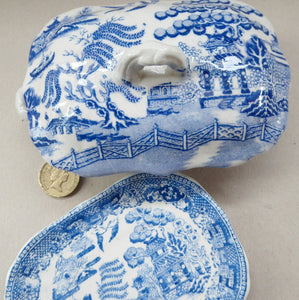 Antique BISHOP & STONIER Miniature Child's Nursery Willow Pattern Ceramics