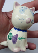 Load image into Gallery viewer, Very Rare PLICHTA, LONDON (Wemyss) Cats Cruets. Salt and Pepper Pots with Thistle Pattern. Purr-fectly Cute!
