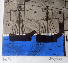 Load image into Gallery viewer, Julian Trevelyan ORIGINAL Etching &amp; Soft Ground Aquatint. AVIGNON. Pencil Signed and Dated 1972
