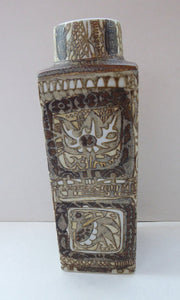 LARGE Vintage 1960s ROYAL COPENHAGEN Aluminia Faience Vase. 9 inches. Abstract Baca by Nils Thorsson